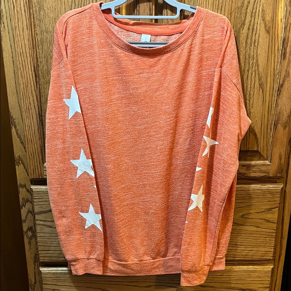 Orange Sweatshirt with White Stars